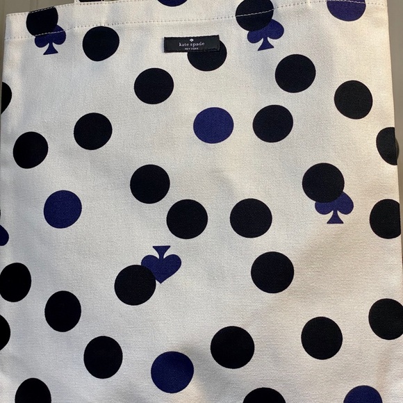 NEW Kate Spade ♠️ Polka Dot + Spade Canvas Tote! *Shorter shoulder strap* - Picture 8 of 14